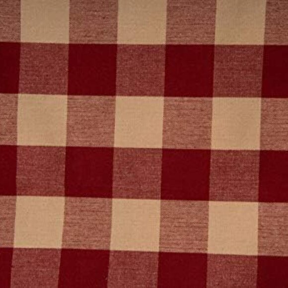 ⭐ Love Offers! New Primitive Home Check Red & Tan Lined 60" x 14" Valance Star - Picture 2 of 4